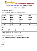 Đề ôn tập môn Tiếng Anh Lớp 6 - Unit 1 đến 3